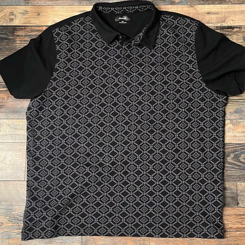 Alfani black & gray design polo